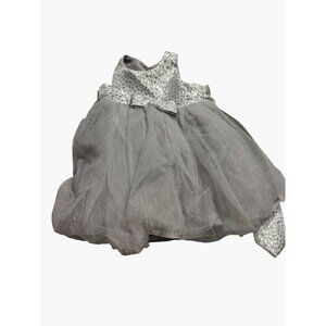 Pippa & Julie Silver Tulle Dress Infant Girls Size 18 months Excellent gently us